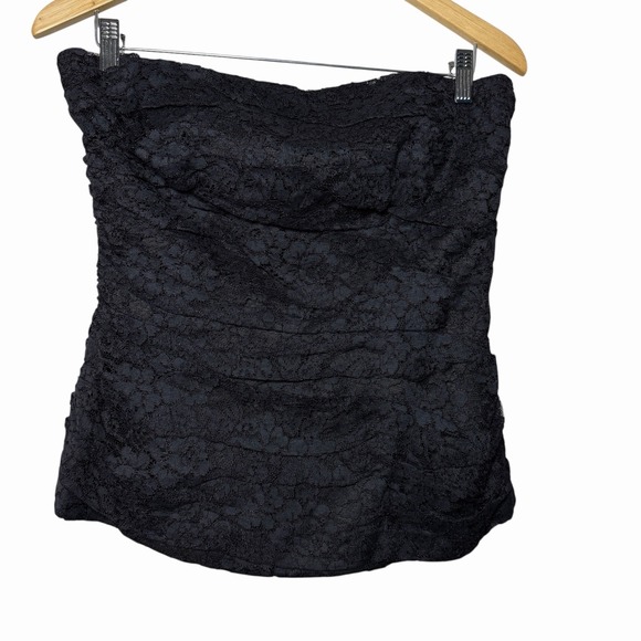 VTG Luna Womens 10 Black Lace Bustier Top 90s Goth Whimsigoth Coquette Strapless - Picture 4 of 10